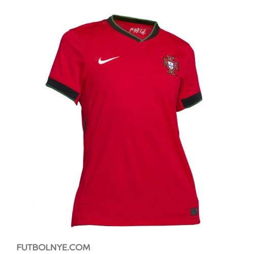 Camiseta Portugal Primera Equipación para mujer Eurocopa 2024 manga corta